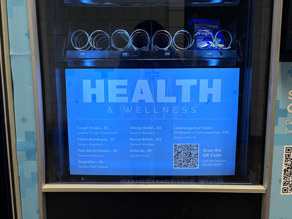 The Health and Wellness vending machine at UB offers multiple services for purchase, including Plan B.