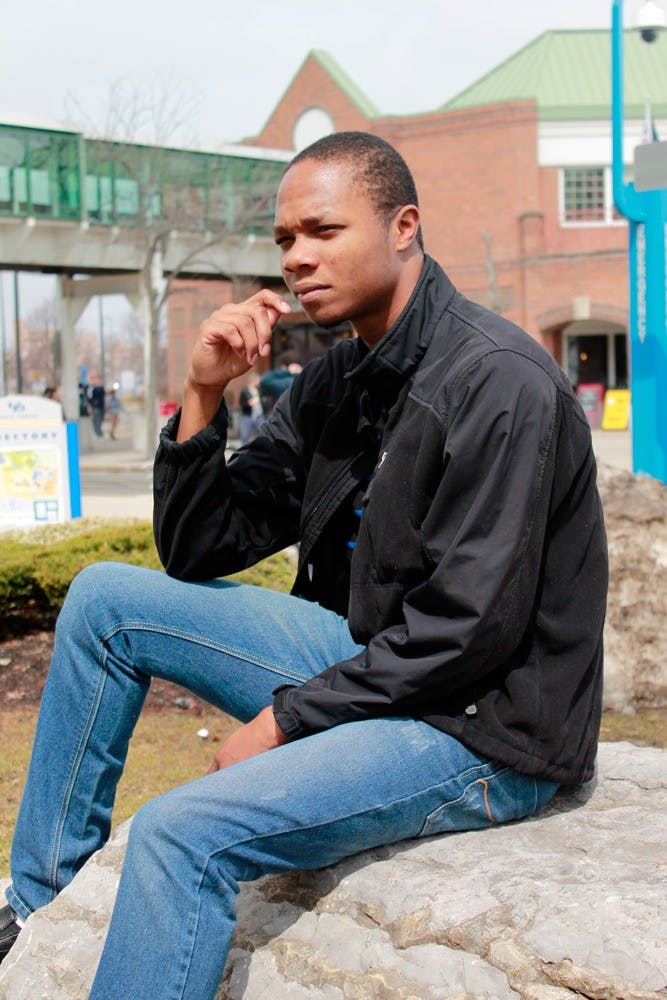 Paul Thompson doesn't plan on pursuing his music career after graduation, but for now you can hear his political raps on Wednesday nights at Perks in Ellicott Complex. 