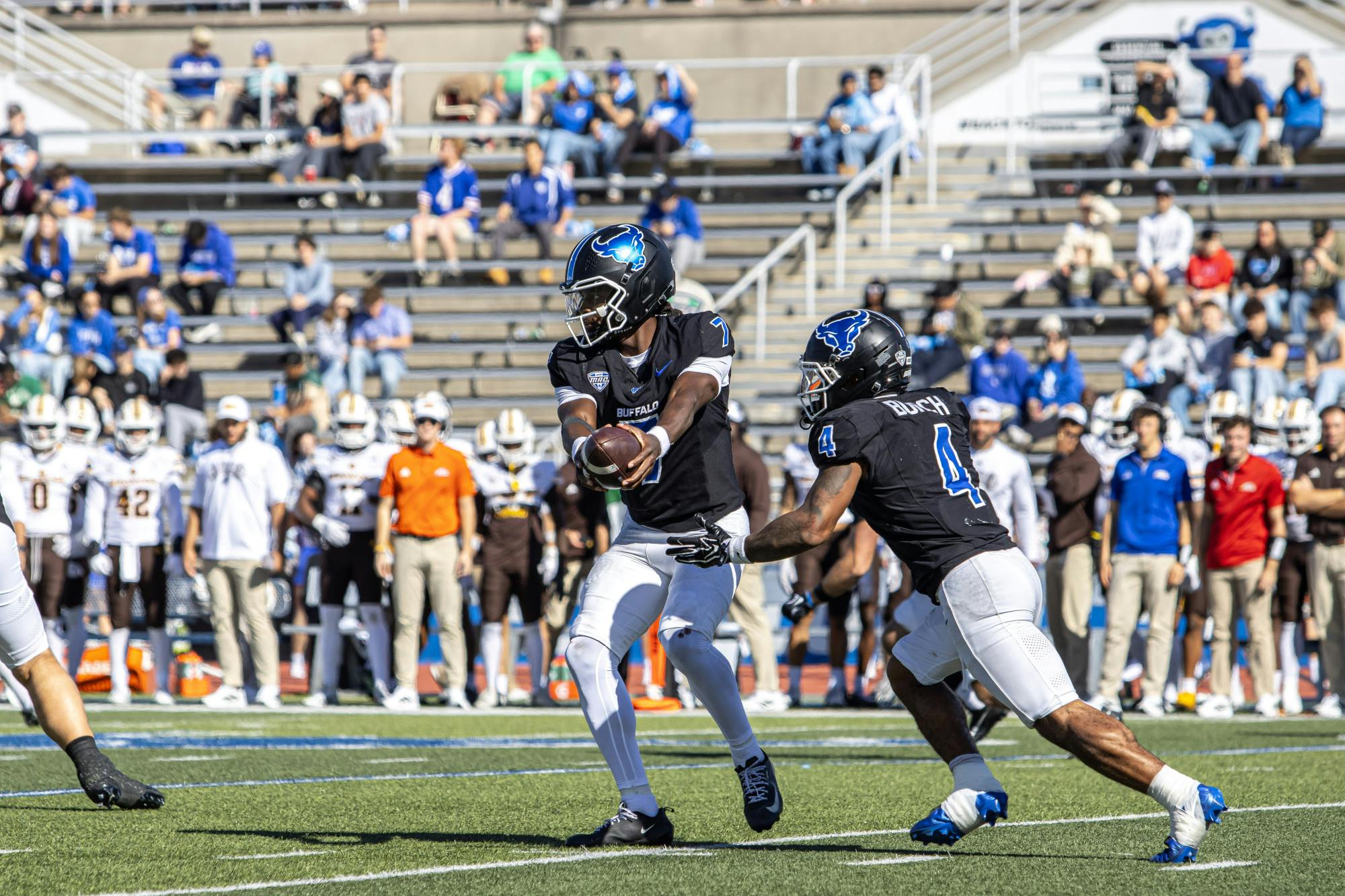 A photo from the Bulls' first conference game with Western Michigan on Oct. 3, where Buffalo lost by 17-20. 