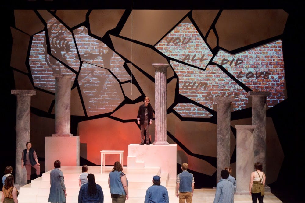 <p>UB’s production of “Julius Caesar” took an updated and modern look at Shakespeare’s classic tragedy. The production was the UB Theatre and Dance department’s first performance on the CFA’s Mainstage.</p>