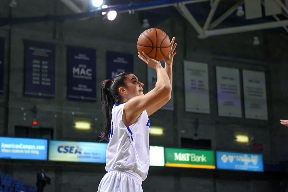 <p>Senior center Cassie Oursler gets ready to make a shot. The Bulls start their season this Friday against the Delaware Blue Hens (0-0, 0-0 CAA) at 1 p.m. at Alumni Arena.</p>