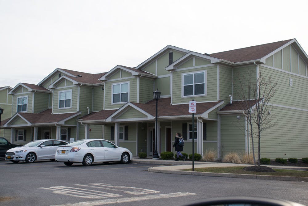 A photo of the Villas on Rensch --- an apartment complex near UB's North Campus that caters to students.