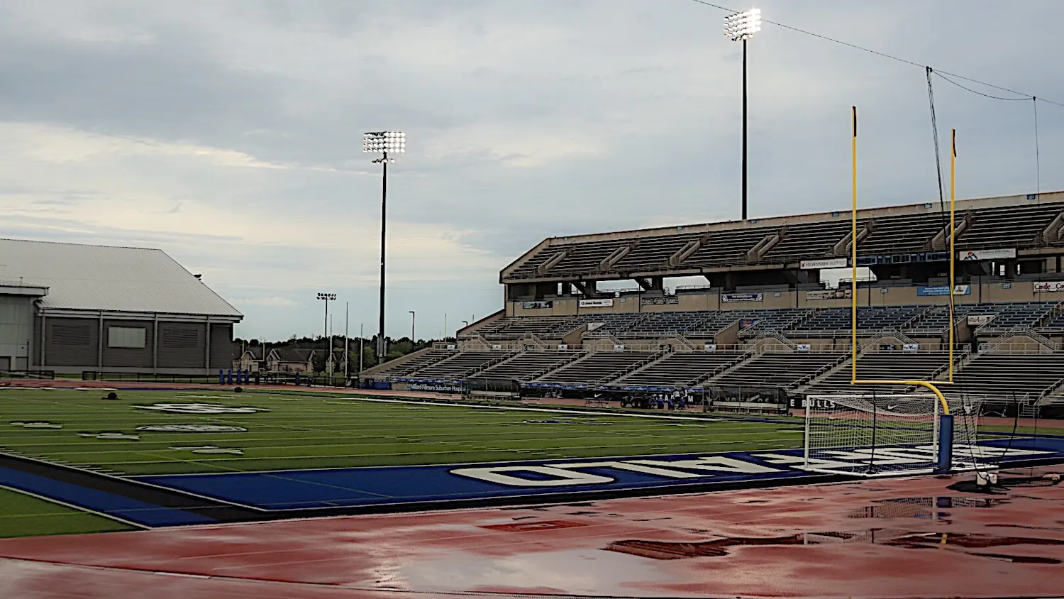 UB Stadium on a rainy day. Senior Division-I track and field athletes will have an opportunity to play next season.