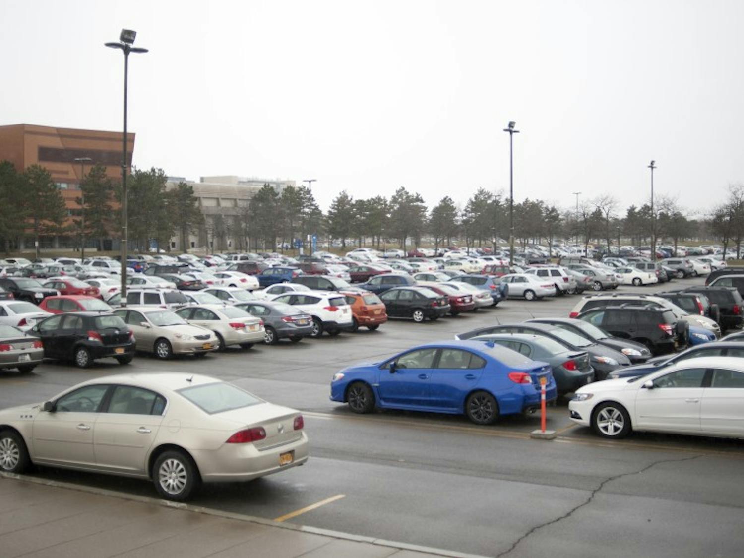 Jarvis B lot (pictured) is a faculty, staff and student parking lot. Students say they park in faculty only lots to avoid being late for class.
