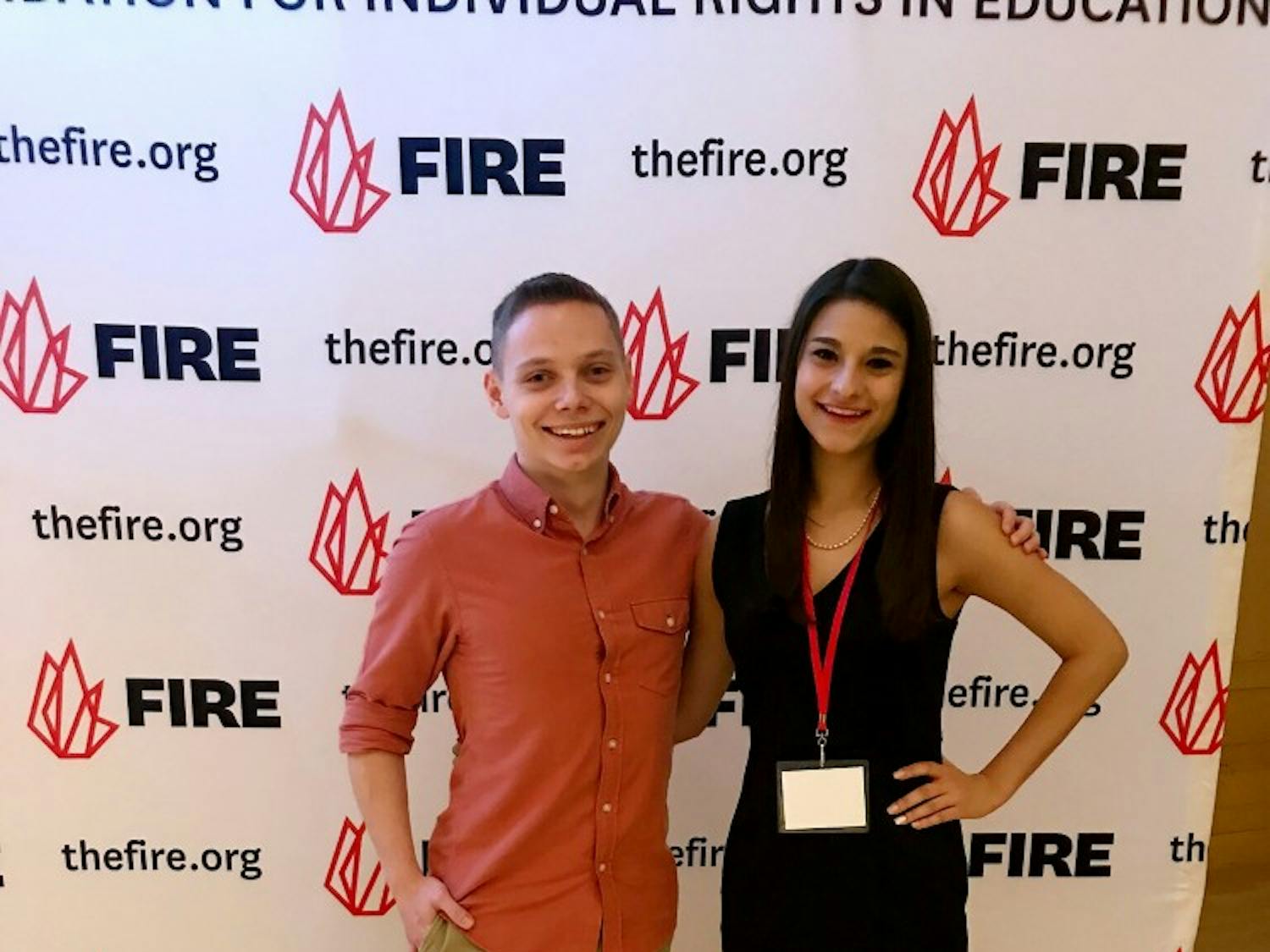 Joe Wolf, president of UB’s Civil Liberties Union, and Katie Raymond, vice-president of the CLU, attended a conference focused on student rights. Raymond and Wolf are trying to change a policy within the Student-Wide Judiciary which prohibits defenders from speaking on behalf of students in administrative panels.