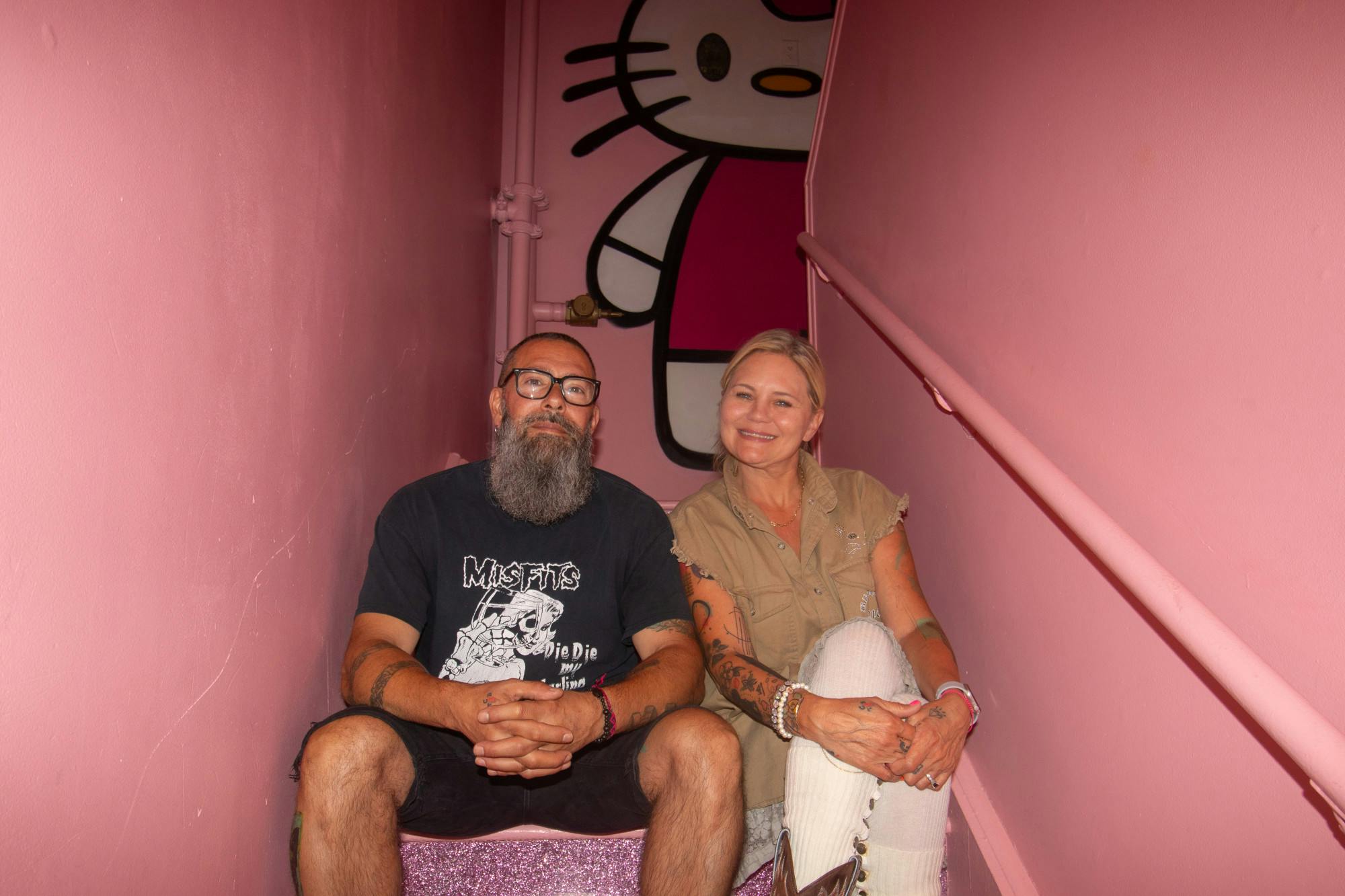 Misuta Chow's pink Hello Kitty staircase.