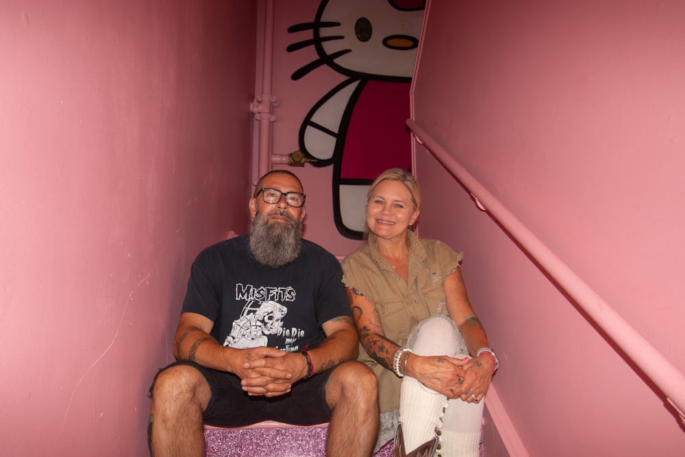 Misuta Chow's pink Hello Kitty staircase.