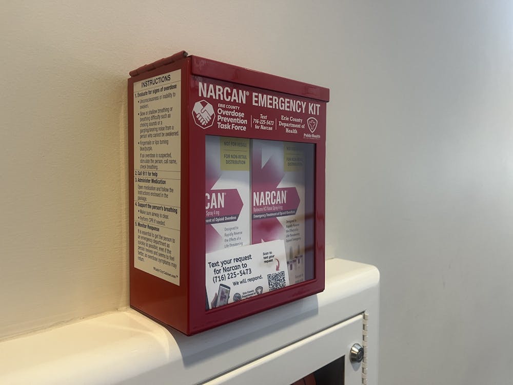 A picture of a Narcan box at UB