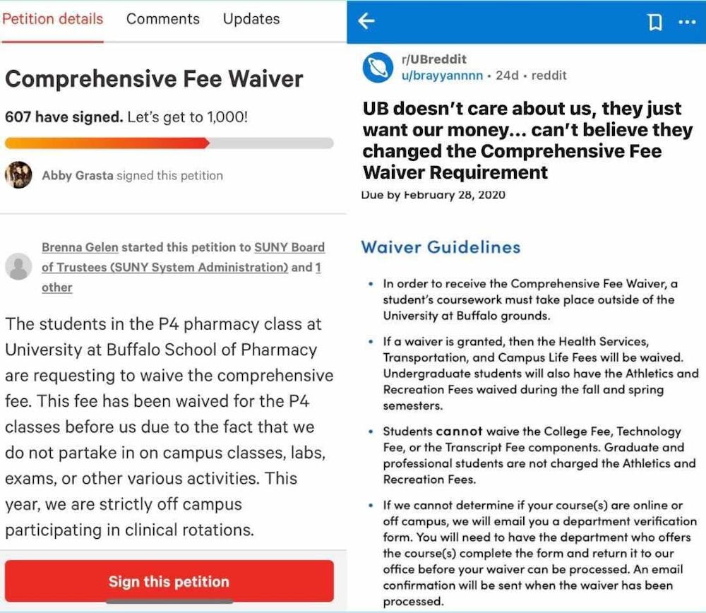 <p>&nbsp;From left to right: Screenshots of pharmacy student petition and Reddit post.&nbsp;</p>
