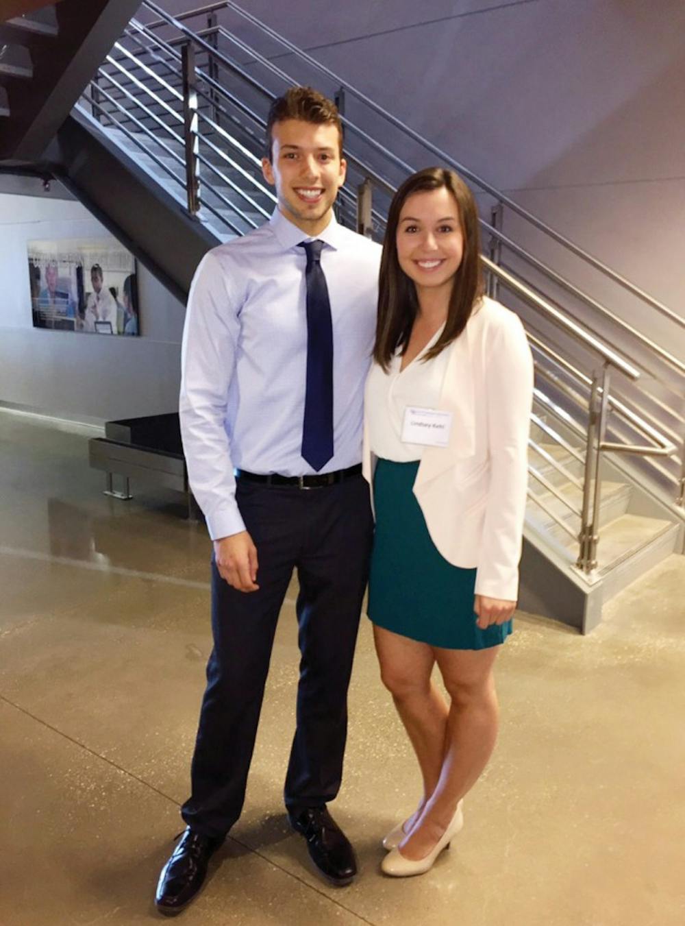 <p>Lindsey Kehl and Steve Vitello are senior chemical engineering majors and winners of the Chemical Biological Engineering Academic Excellence Award. The two have been best friends since their first day of college.</p>