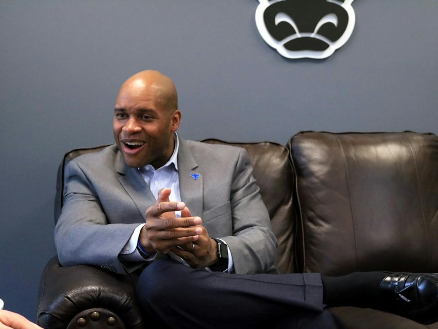 UB Athletic Director Mark Alnutt sits down for an interview with The Spectrum Tuesday morning. Alnutt is hoping to talk to multiple organizations within UB to have an understanding of Athletics' situation across Amherst.