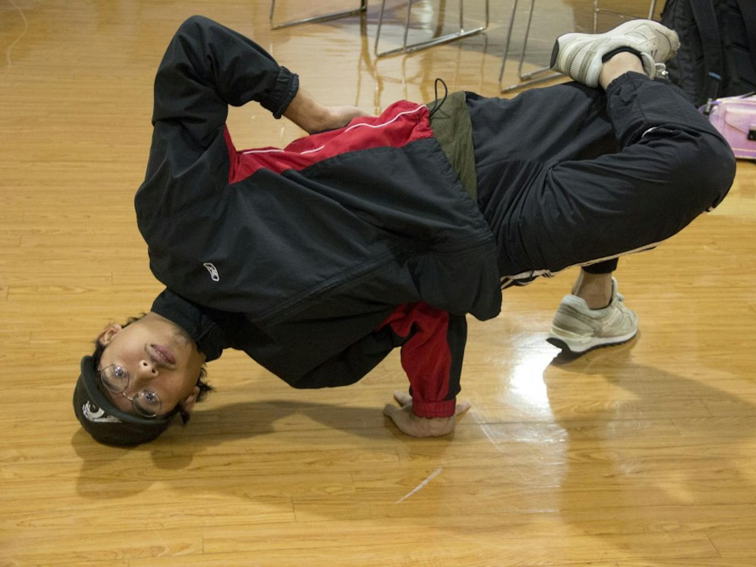 Members of the UB Breakdancing club performing. The UB Breakdancing club helps cultivate breakdancing and learn the craft on campus