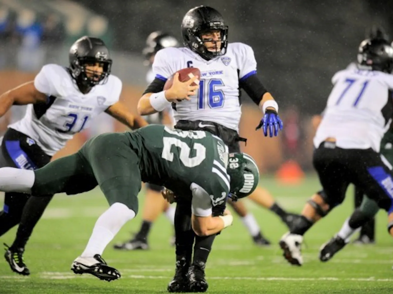 Junior quarterback Joe Licata threw for just 74 yards in Buffalo's 37-14 loss to Ohio Wednesday evening.
Courtesy of Dan Kubus