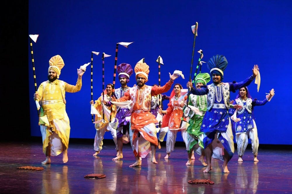 Buffalo Bhangra performs at a previous event. Bhangra is a folk dance from the Punjab region in South Asia, but students from all over the world perform in the group.&nbsp;