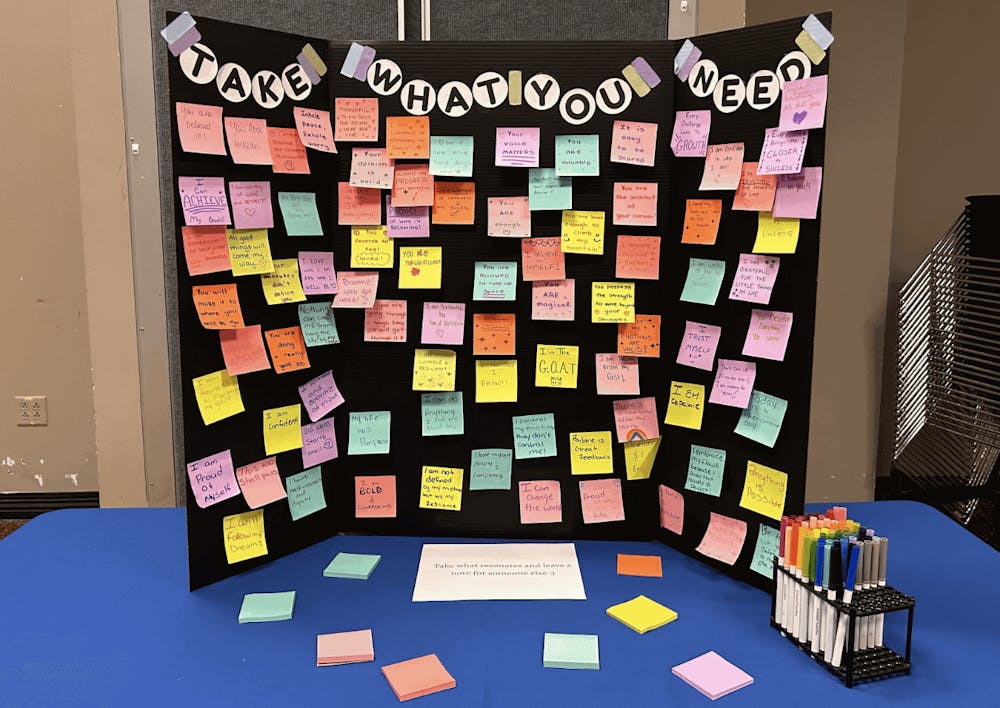 Students took post-its that resonated with them and wrote a positive message for someone else.