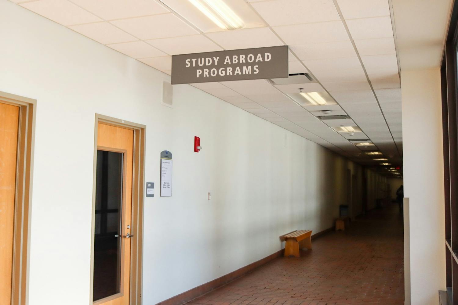 The Study Abroad Office is located on the second floor of Talbert Hall.
