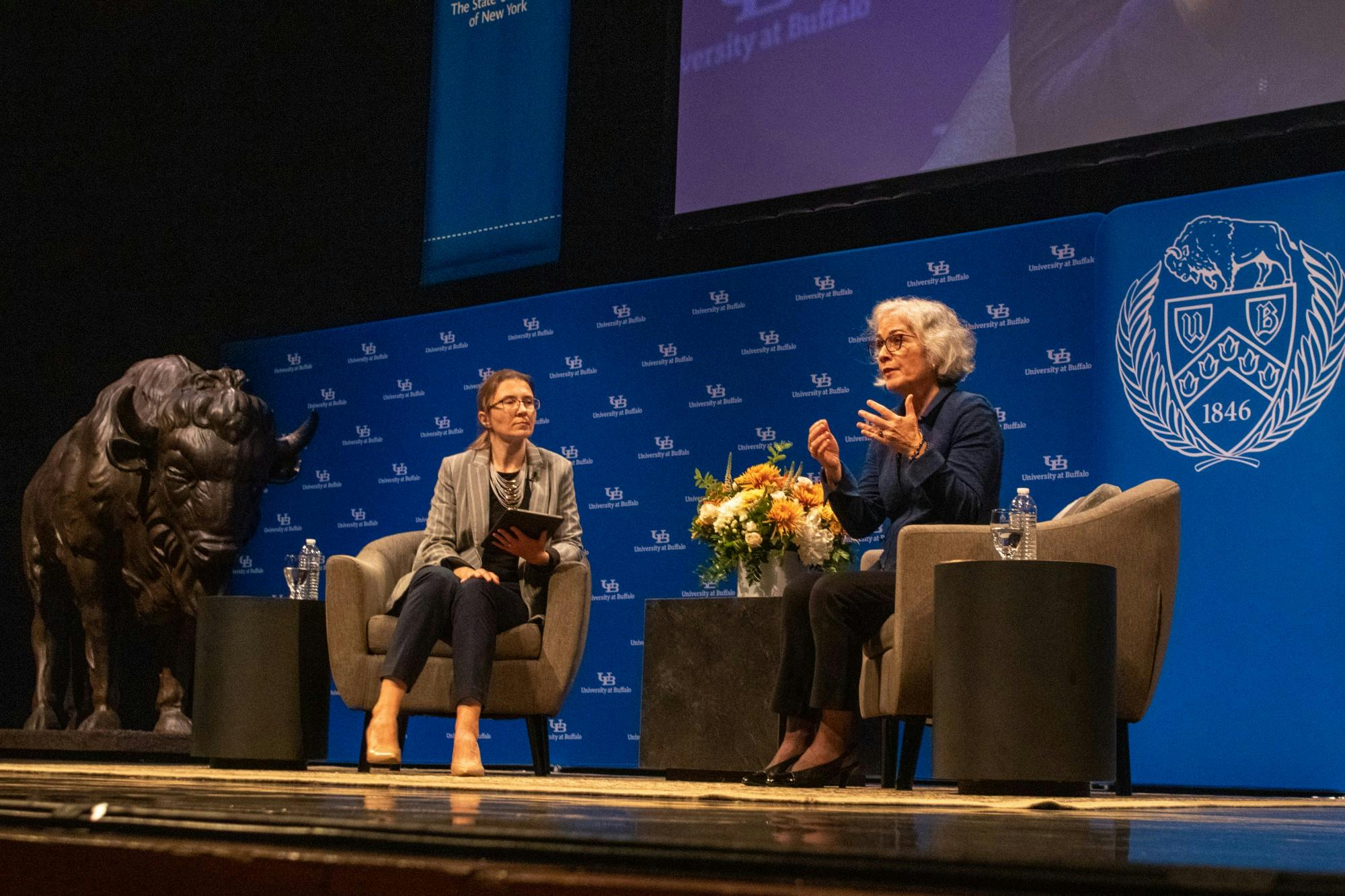 Marie Yovanovitch addressed the war between Russia and Ukraine in her Distinguished Speaker Series appearance at UB’s Center for the Arts Tuesday night.