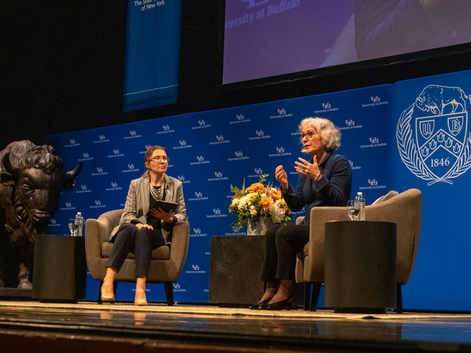 Marie Yovanovitch addressed the war between Russia and Ukraine in her Distinguished Speaker Series appearance at UB’s Center for the Arts Tuesday night.