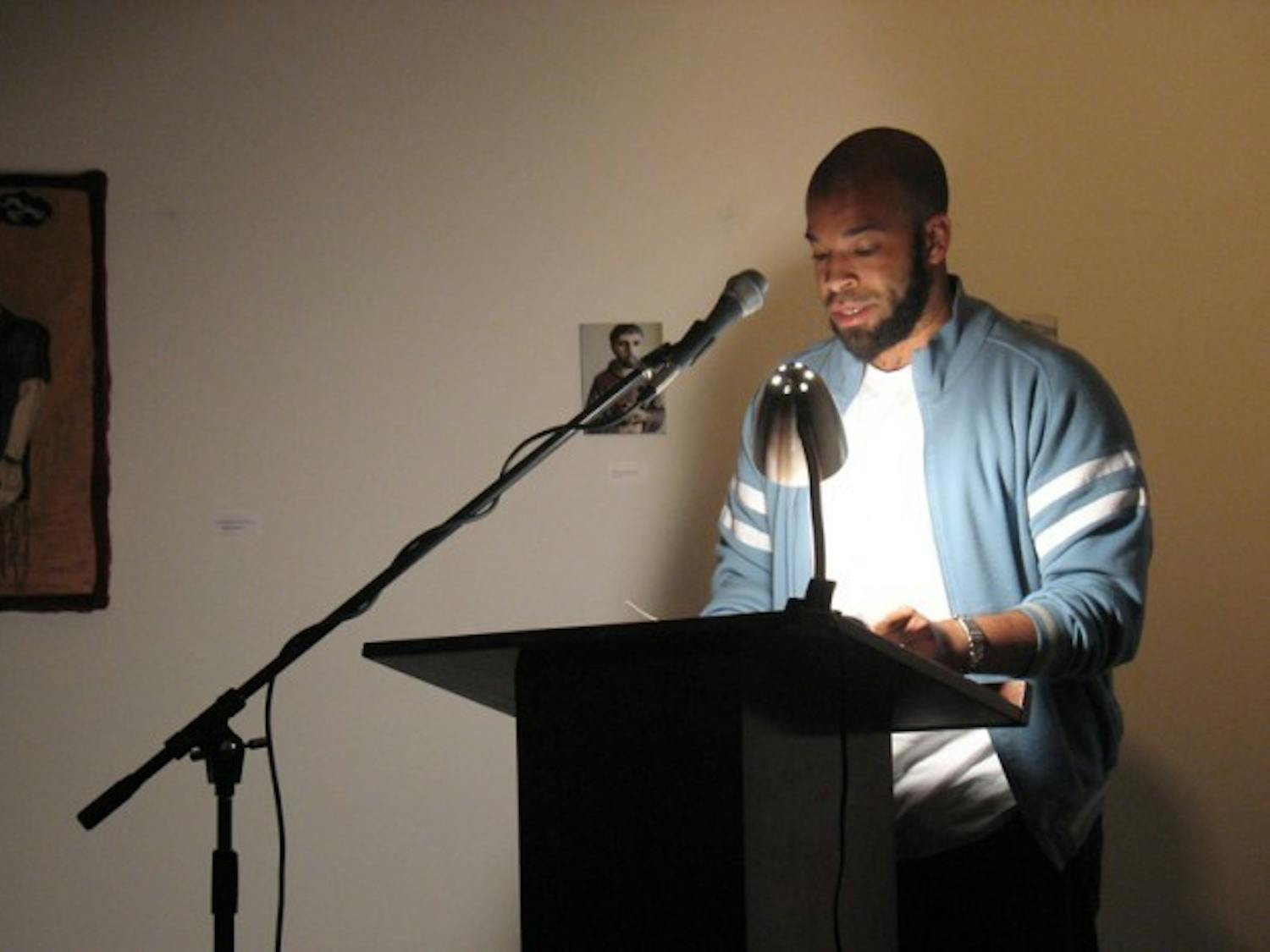 Douglas Kearney (pictured performing at the California Institute of the Arts) visited UB on Thursday. He kept audiences entertained as he read a collection of works dealing with his personal struggles and injustices throughout history.&nbsp;Courtesy of Flickr user Jason Brown