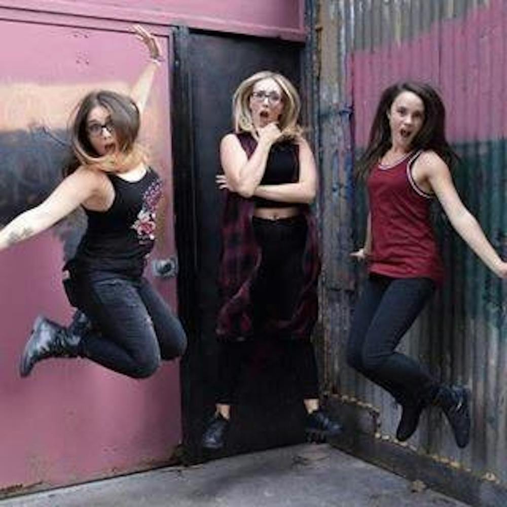 <p>(From left to right) Lyana Macaluso, Lydia Macaluso and Lauren Gantz make up The Hypnic Jerks. The band is trying to make it big by utilizing the internet as a tool for success.</p>