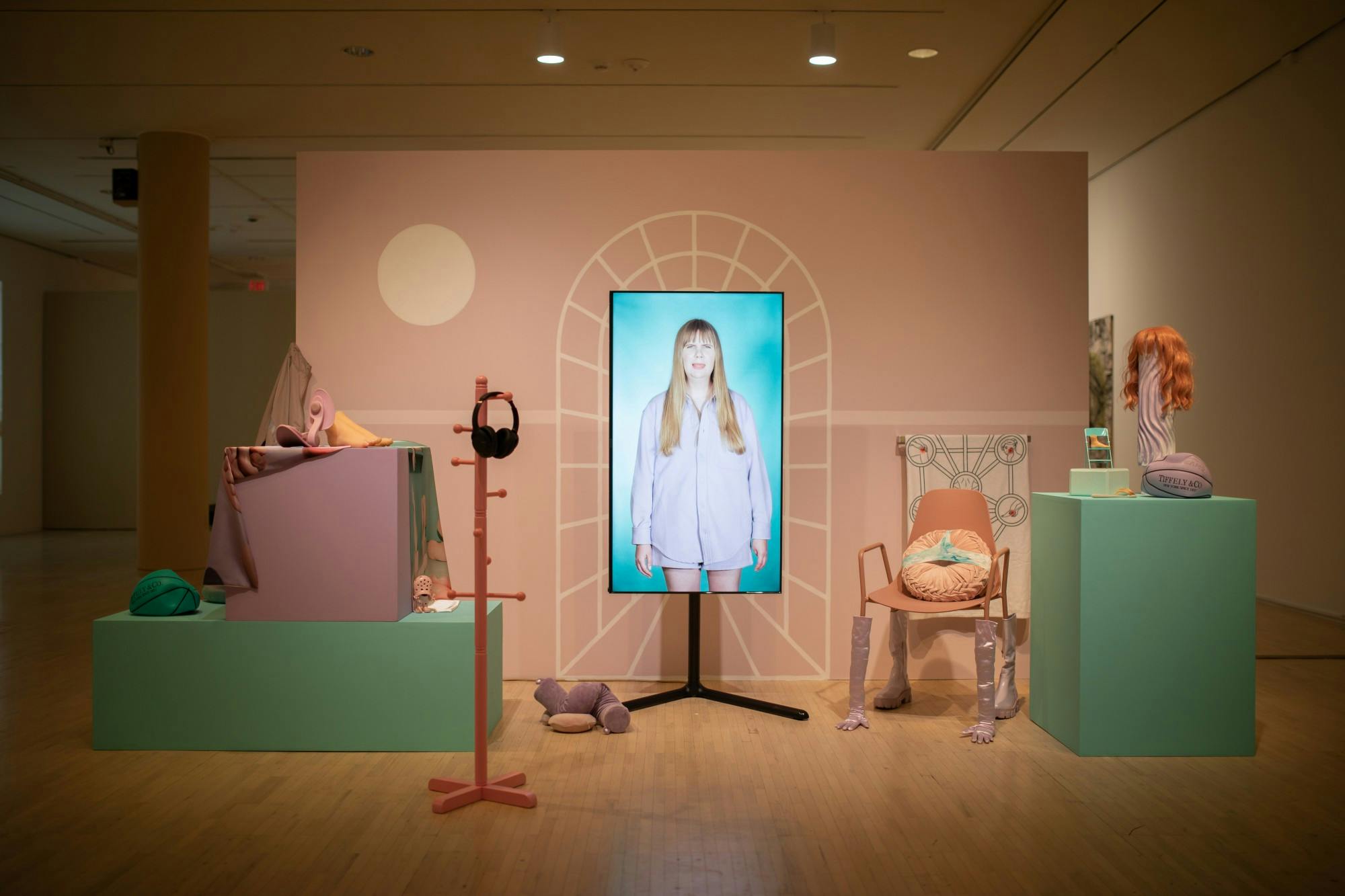 An installation in UB Art Galleries’ exhibition, “I don’t know you like that: The Bodywork of Hospitality,” titled “When I’m Through With You There Won’t Be Anything Left” by artist Bridget Moser.