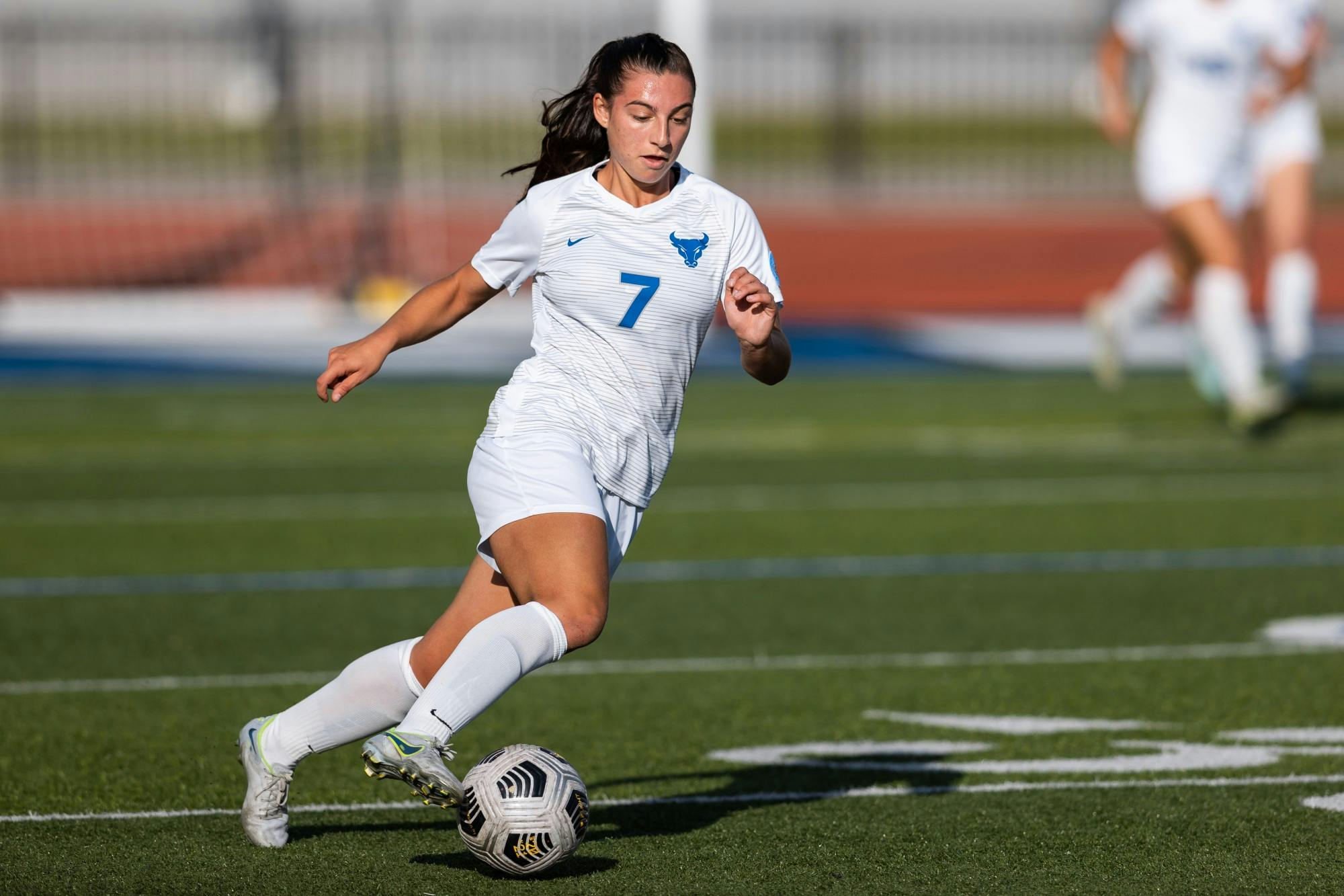 Sophomore forward Arianna Zumpano dribbles the ball in a recent game.