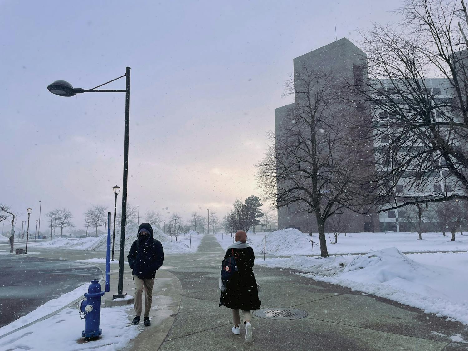 Eight campus buildings sustained water damage after power outages and blown-open windows caused water lines to freeze and burst.