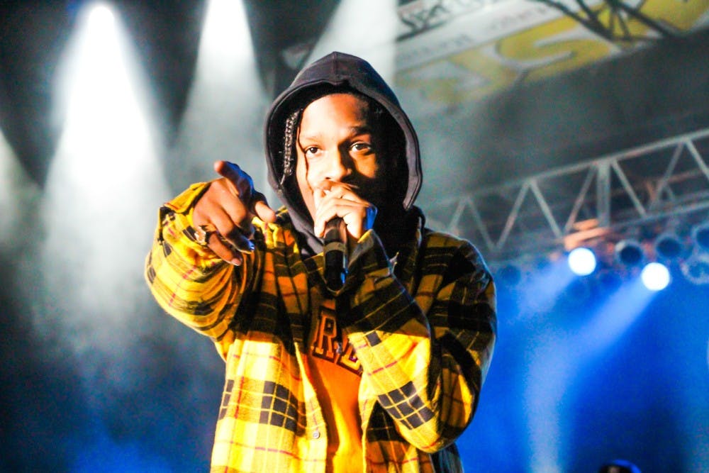 New York rapper A$AP Rocky performs onstage in 2013.
