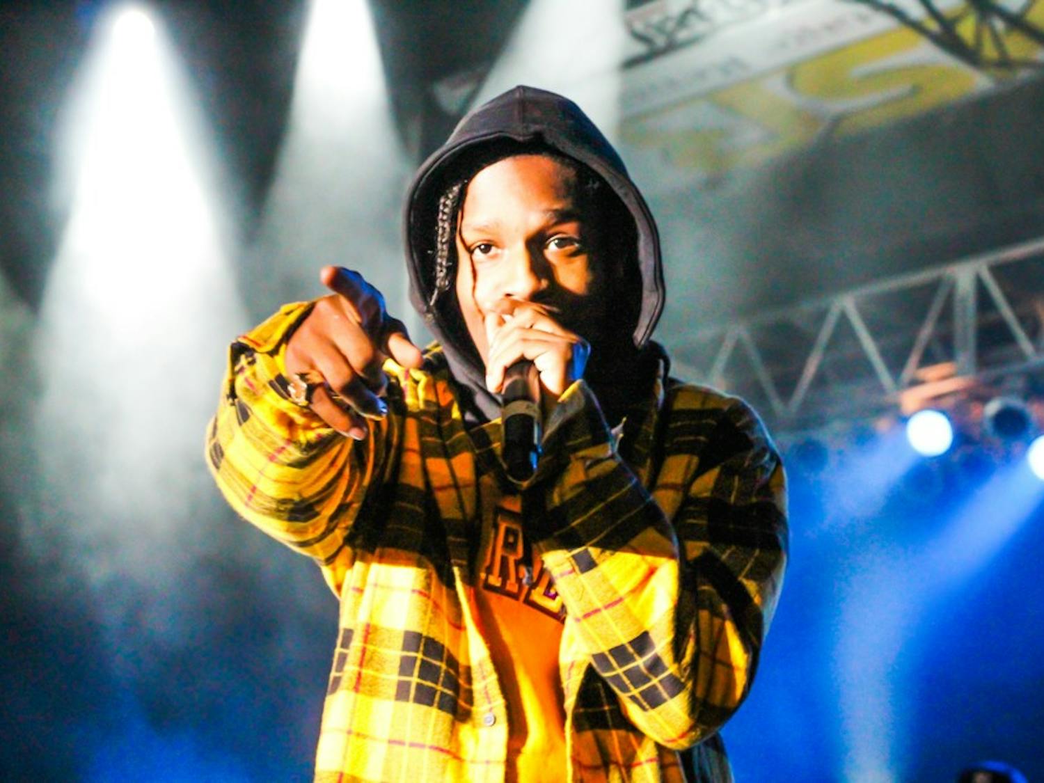 New York rapper A$AP Rocky performs onstage in 2013.