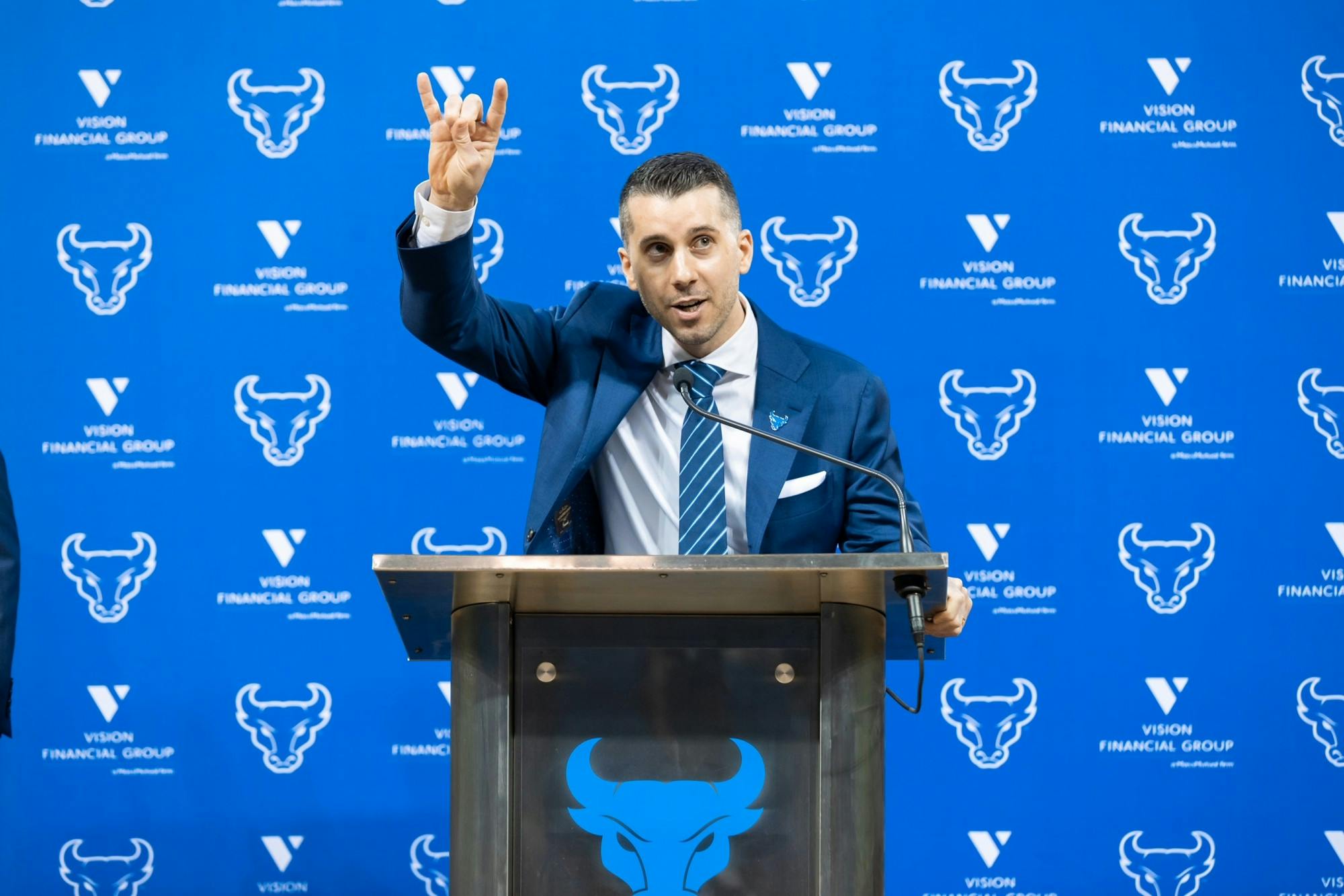 &nbsp;George Halcovage at his introductory press conference on April 3.&nbsp;