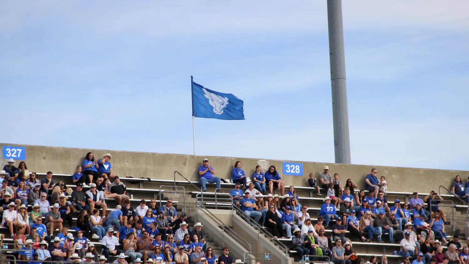 A lively crowd gathers at the Bulls' annual homecoming football game Saturday.