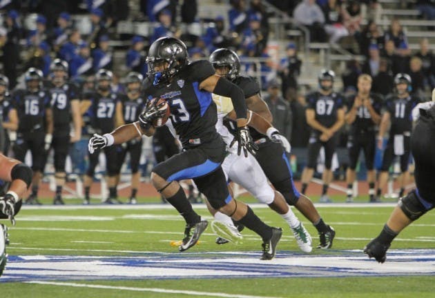 Senior wide receiver Devon Hughes caught six passes for 72 yards Friday night, including a 41-yard touchdown.
Chad Cooper, The Spectrum