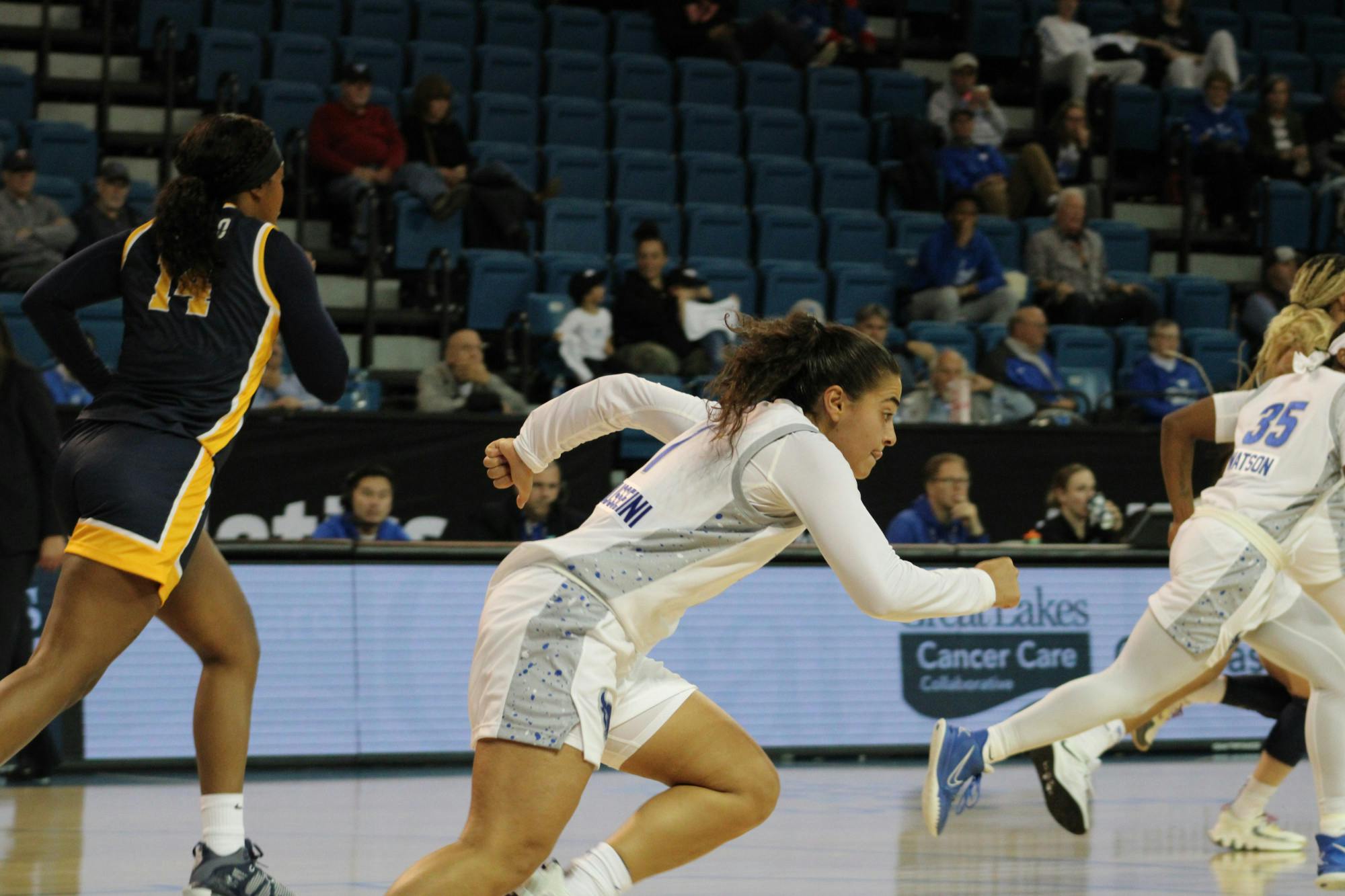 Chellia Watson would finish with 47 of the team’s 63 points. It was the most scored in a game by any player, man or woman, in school history. &nbsp;