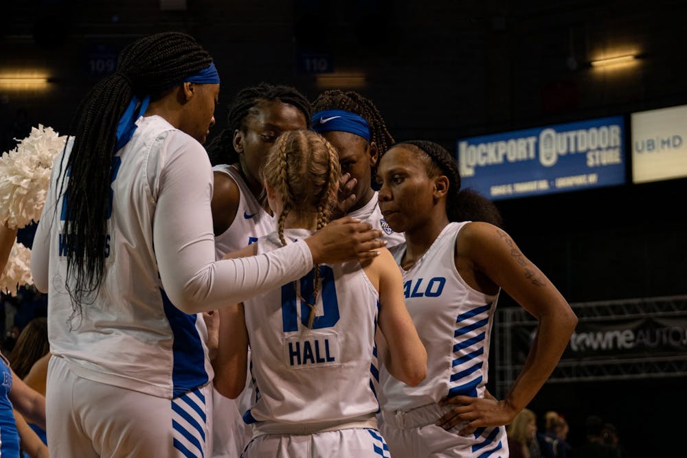 Despite a scrappy effort from UB, the No. 1 seed Falcons' hot shooting was too much to handle.