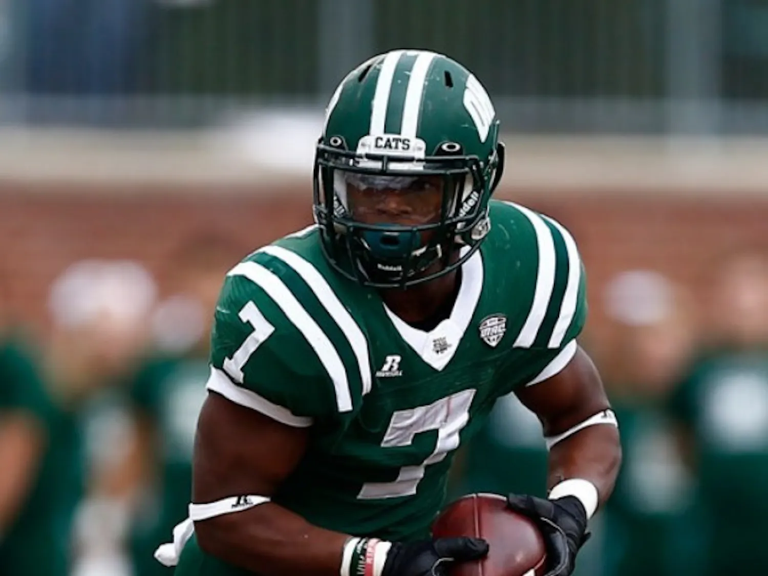 Ohio junior running back Daz’mond Patterson
is second on Bobcats with 340 rushing yards this season.
The Bulls face Ohio on the road Wednesday night.
Courtesy of Calvin Matthews