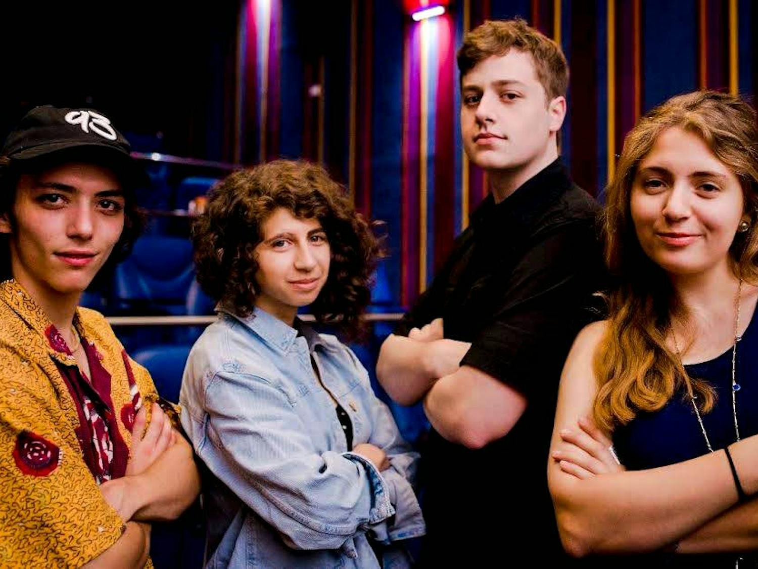 (L-R) Jonathan Meiri (cinematographer), Hannah Skolnick (director), Sal Natale, and Arielle Granof (editor and sound operator) helped create "How to Ride an Elevator on Shabbat." The documentary, produced by Natale, will be screened at the Buffalo International Jewish Film Festival.