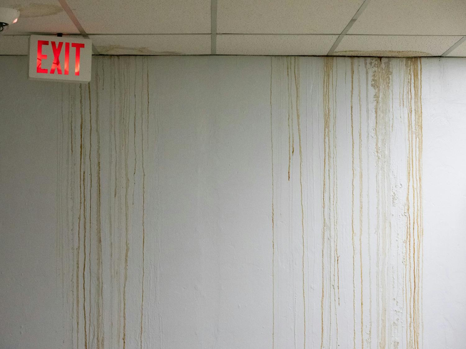 Leaks in the tunnel/hallway between Knox Hall and Student Union have caught the eye of some UB students.
