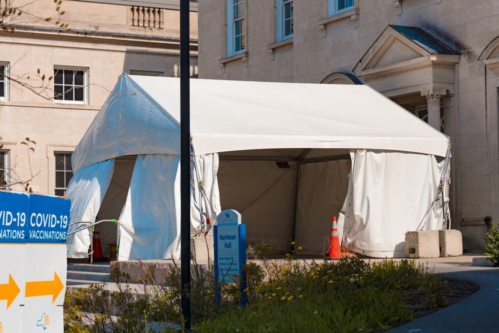 The COVID-19 vaccination site located at South Campus' Harriman Hall.