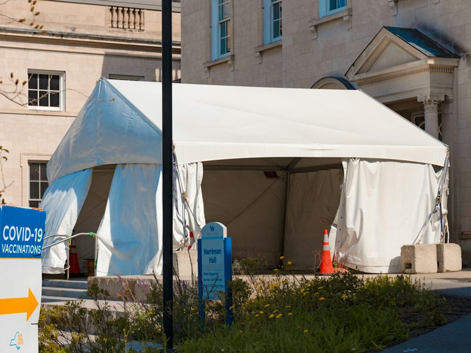 The COVID-19 vaccination site located at South Campus' Harriman Hall.