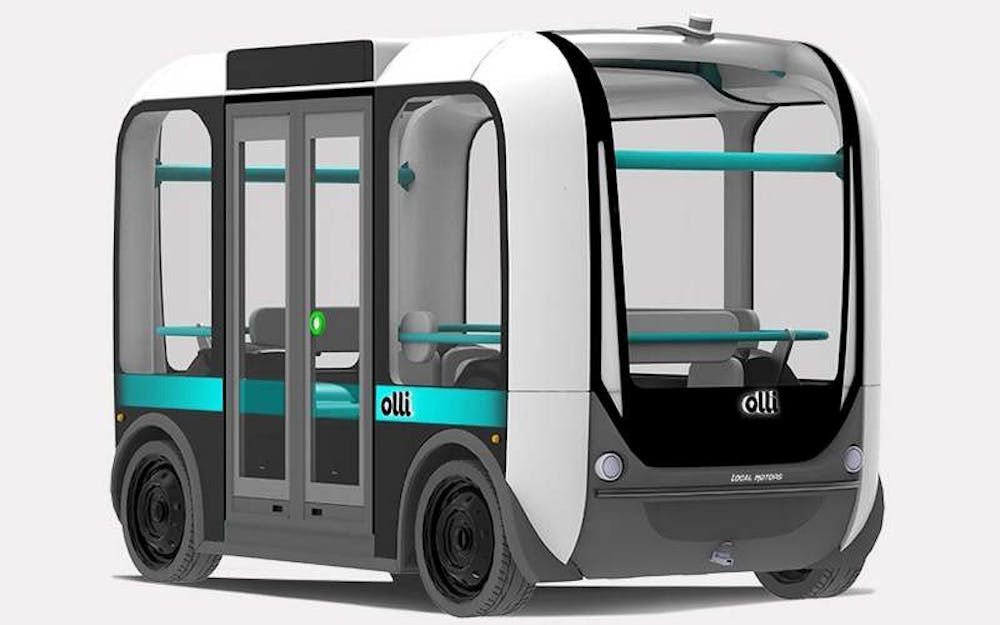 <p>The School of Engineering is beginning to research a driverless bus on campus. The bus, which has already been tested in places like Germany and Denmark, runs on 360-degree sensors and can seat 12 passengers.</p>
