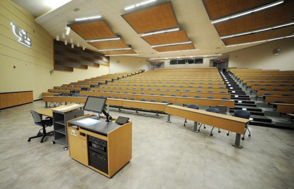 During the summer, Knox 20, the largest lecture hall at UB was renovated and now includes amenities to improve the learning environment for both teachers and students.&nbsp;Yusong Shi, The Spectrum