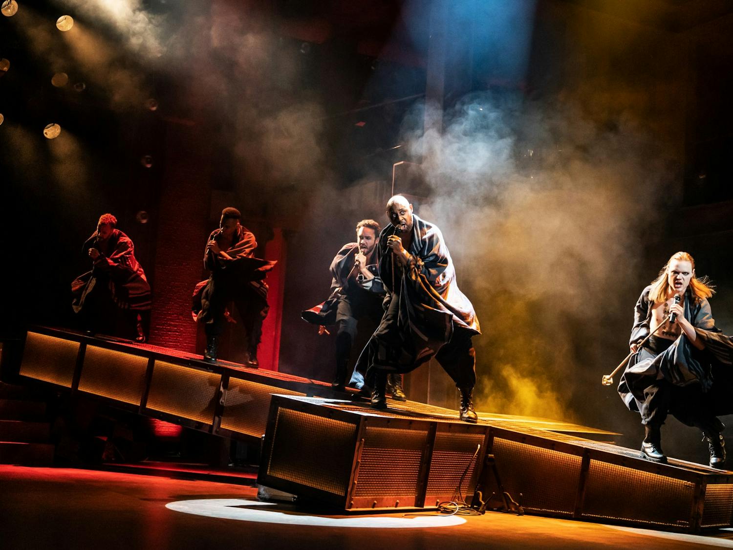 Caiaphas (Alvin Crawford), Annas (Tyce Green) and other priests singing about their plot to kill Jesus Christ.