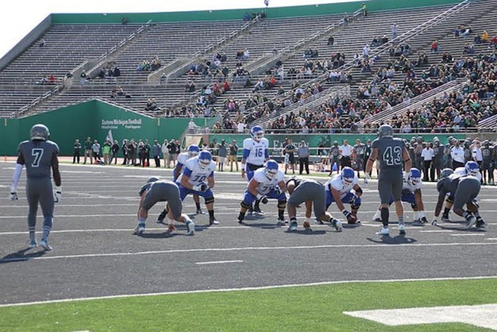 Junior quarterback Joe Licata threw for 383 yards and three touchdowns Saturday, but also threw two crucial interceptions - one of which came in the red zone.&nbsp;Courtesy of Jon Fuller, UB Athletics