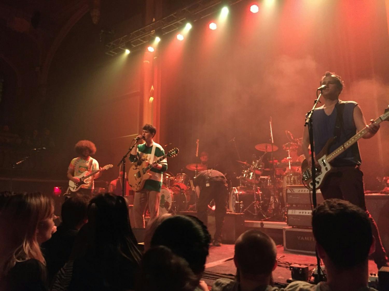 Vampire Weekend performs at Asbury Hall. The band mixed old hits with new cuts to ensure an enjoyable night.