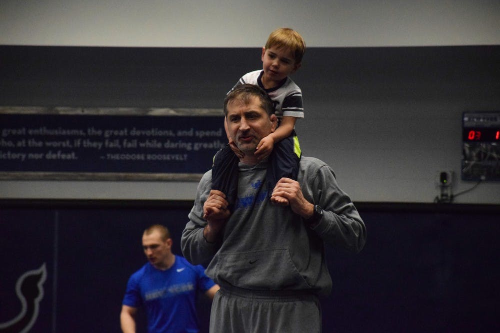 <p>John Stutzman is UB’s head wrestling coach. It has been his dream since he was a wrestler here in the 1990s.</p>