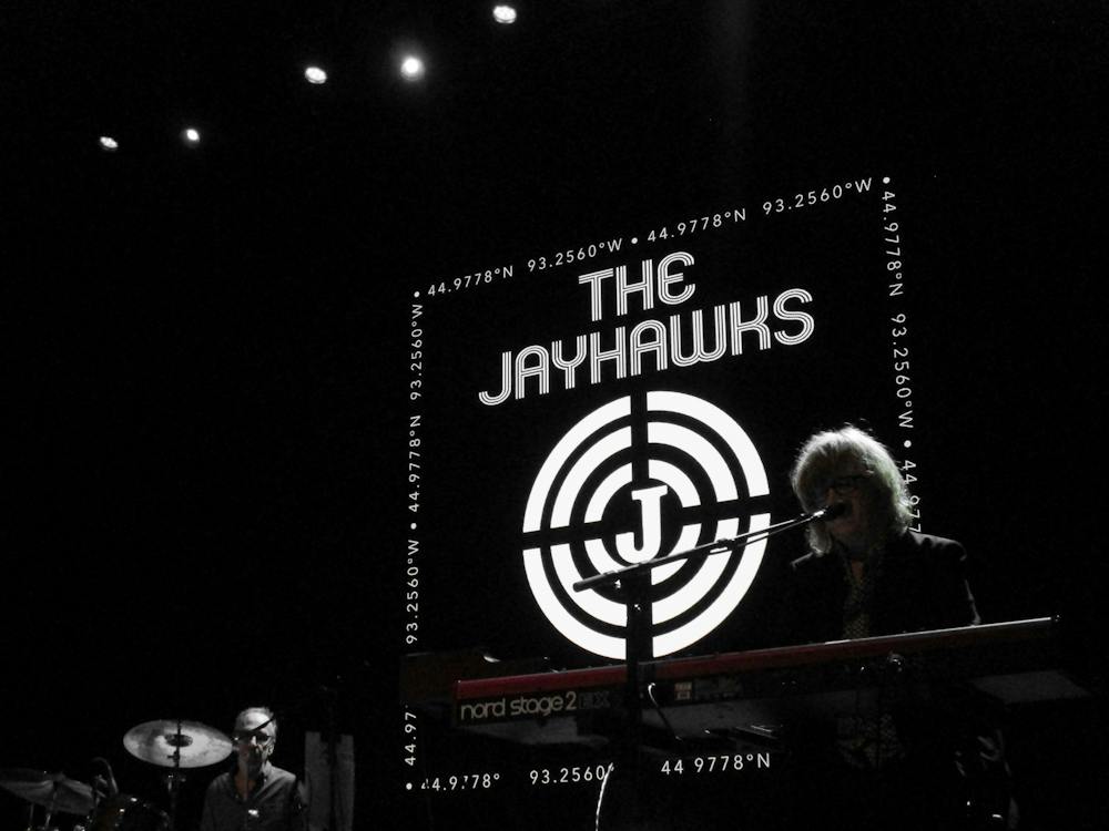 The JayHawks' Karen Grotberg (right) and Tim O'Reagan (left) gave a reason for longtime listeners and first-timers to connect Saturday at the Town Ballroom. 