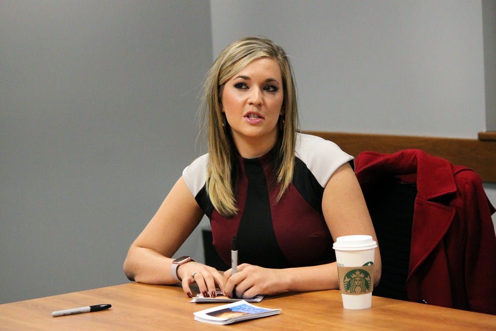<p>Katie&nbsp;Pavlich, <em>New York Times</em> best-selling author and news editor for <em>Town Magazine</em>, spoke about students’ right to carry guns and sexual assault on college campuses in the Student Union Theater on Oct. 27.</p>