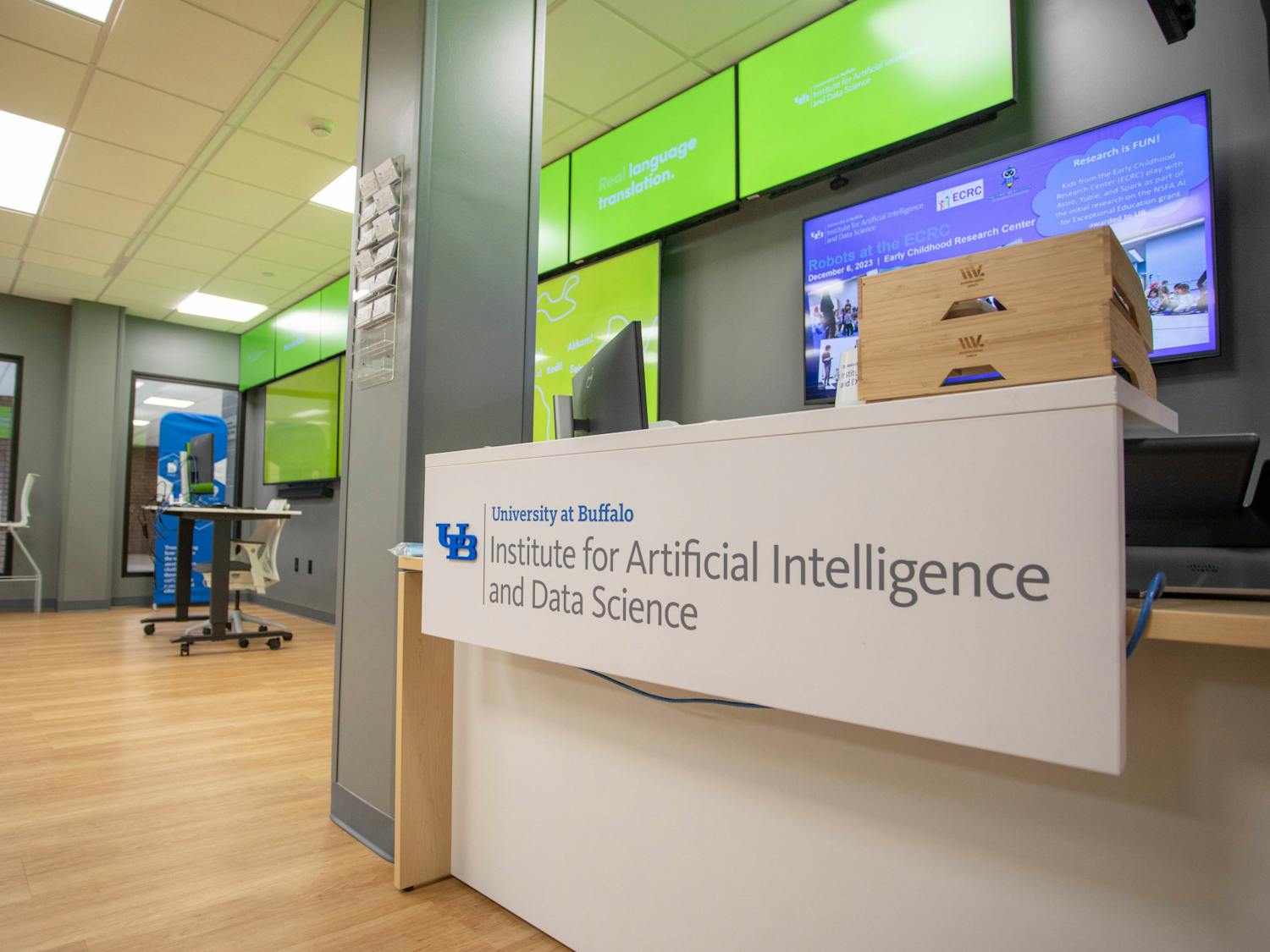 The Institute for Artificial Intelligence and Data Science is located outside of the Lockwood Library and serves to connect AI educators, researchers and students across the university.