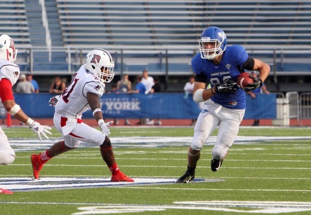 Junior wide receiver Ron Willoughby caught ten passes for 132 yards and two touchdowns last week against Duquesne. Chad Cooper, The Spectrum