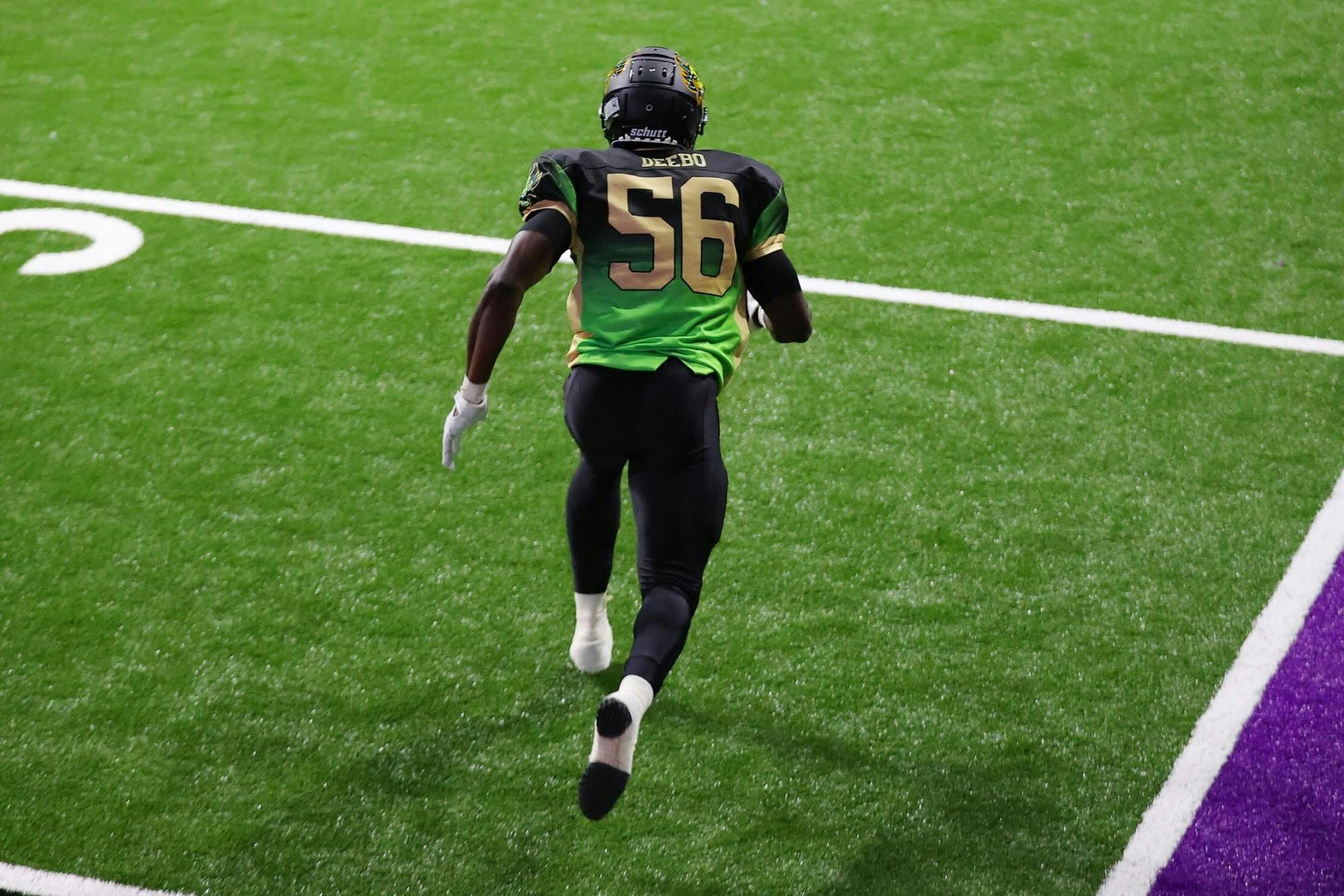 Jeremiah Dadeboe, a 6’, 210 lb. safety/linebacker who played college football at UB, is one of 88 players partaking in Fan Controlled Football.